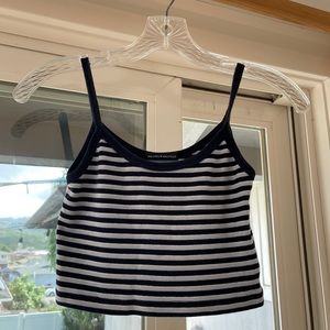 Brandy Melville Blue Striped Cropped Tank Top